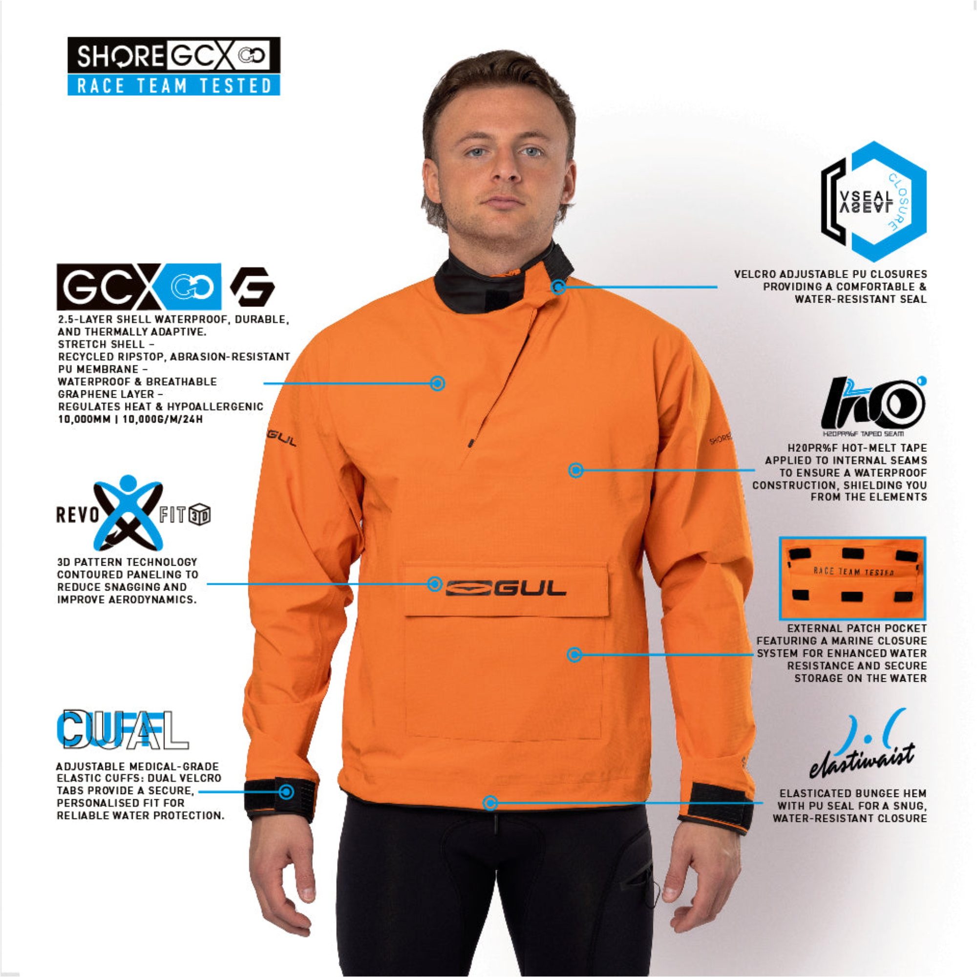 2026 Gul Mens Shore Recore Graphene Spray Top ST0030 - Orange